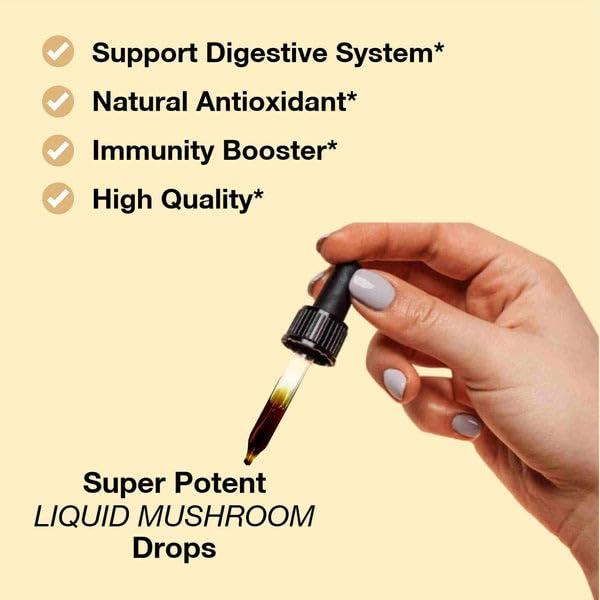 AmazingOrganics Turkey Tail Mushroom Drops - Potent Extract for Daily Wellness, Easy-to-Use, Natural Supplement"