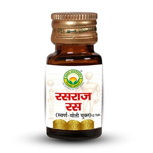 BASIC AYURVEDA BASIC AYURVEDA Rasraj Ras with Gold & Pearl 12 Tablets | Ayurvedic Supplements for Vata Health | A Powerful Blend of Natural Ingredients Extra Strength Formula