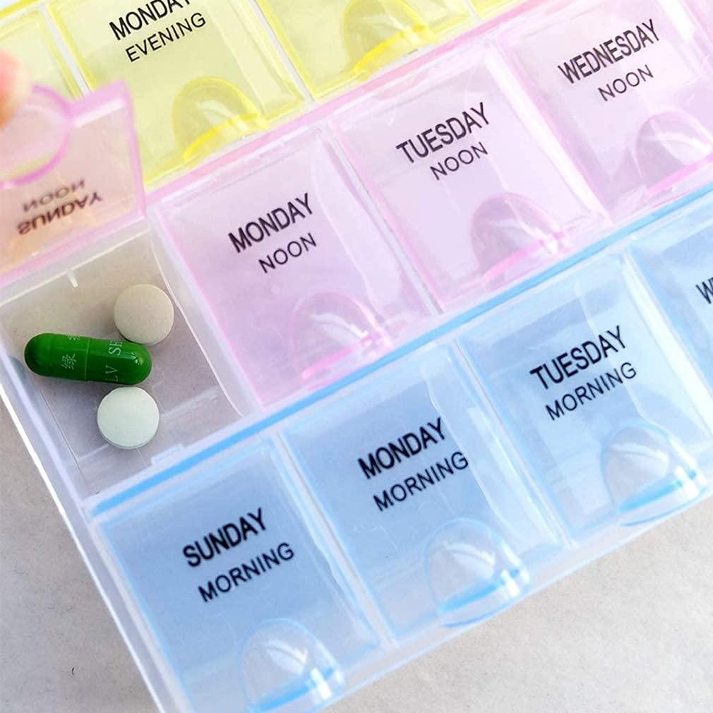 SYGA SYGA Pill Box with 7 Day Weekly Daily Pill Box Portable Tablet Container Organiser Medicine Dispenser Storage Travel Pill Holder Case