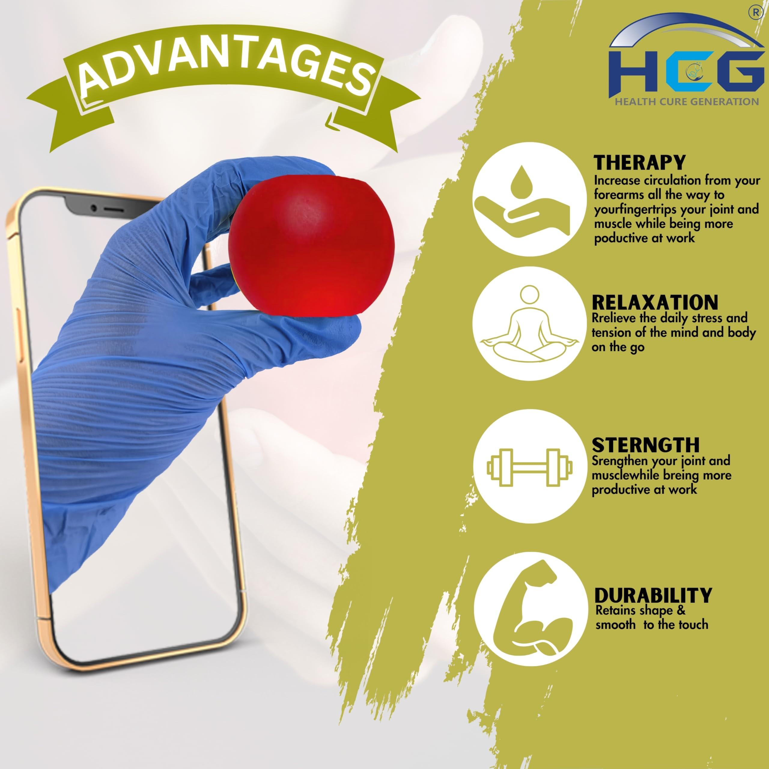 HCG Health Cure Generation HCG Health Cure Generation Silicon Gel Ball Hand Grip|Fitness Grip Universal Red Color| Recommended for Hand Excercise and Stress Relief (Pack of 1)