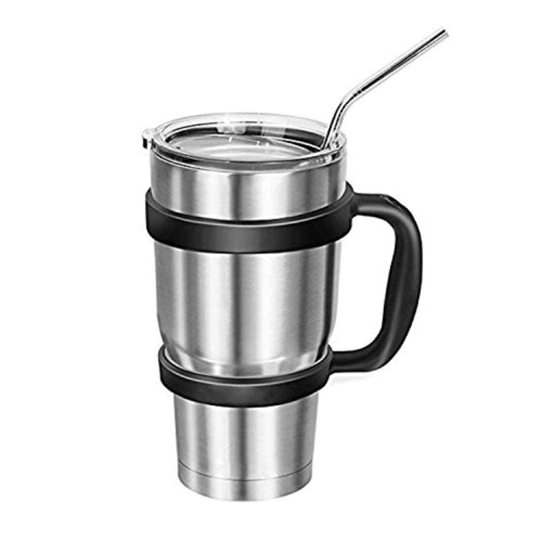 ADICTUM ADICTUM Stainless Steel Smoothie Straws, 0.4\' Extra Wide Reusable Metal Drinking Straws for Milkshake, Boba, Smoothie, Beverage, Set of 4 with 1 Cleaning Brush