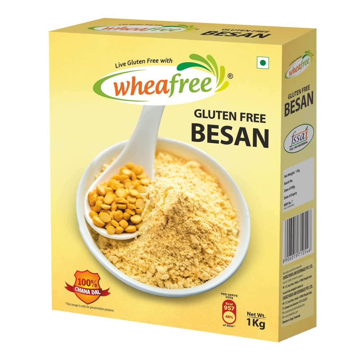 wheafree Wheafree Gluten Free Combo Pack Missi Roti Flour 1 kg + Multigrain Flour 1 kg + Besan 1 kg | High in Protein, Vitamins, Minerals and Micronutrients | 100% Natural and Gluten Free Ingredients
