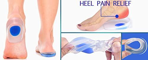 XSOURCE XSOURCE Gel Heel Pad Plantar Fasciitis Inserts Silicone Pads for Heel Pain Relief, Bone Spur & Achilles Pain, Gel Heel Cushions and Cups, Pad & Shock Absorbing Support