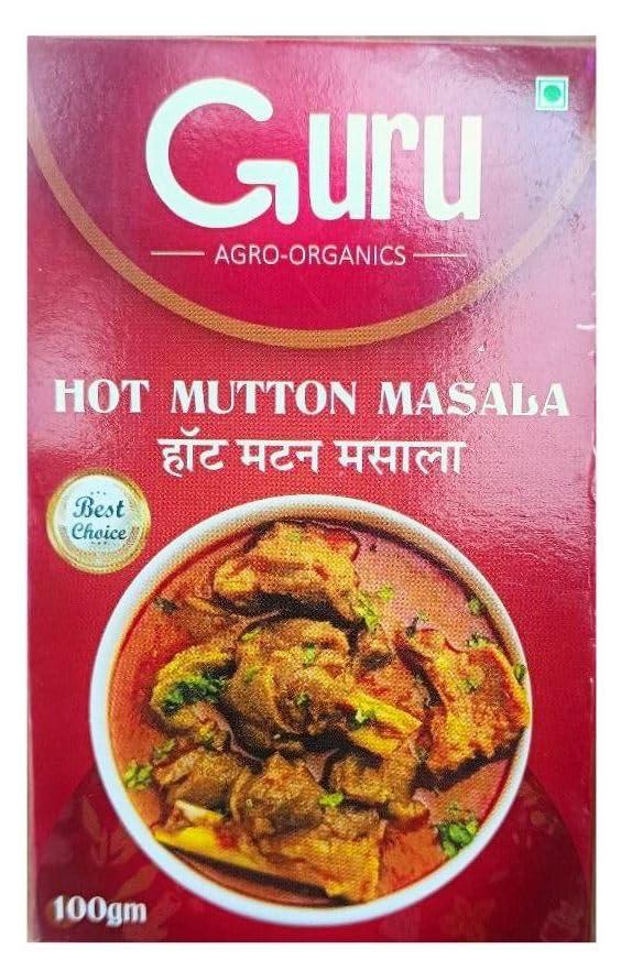 Guru Agro-Organics Guru Hot Mutton Masala | Kaala Masala | 100% Pure and Natural | Homemade Masala || (Pack of 2)