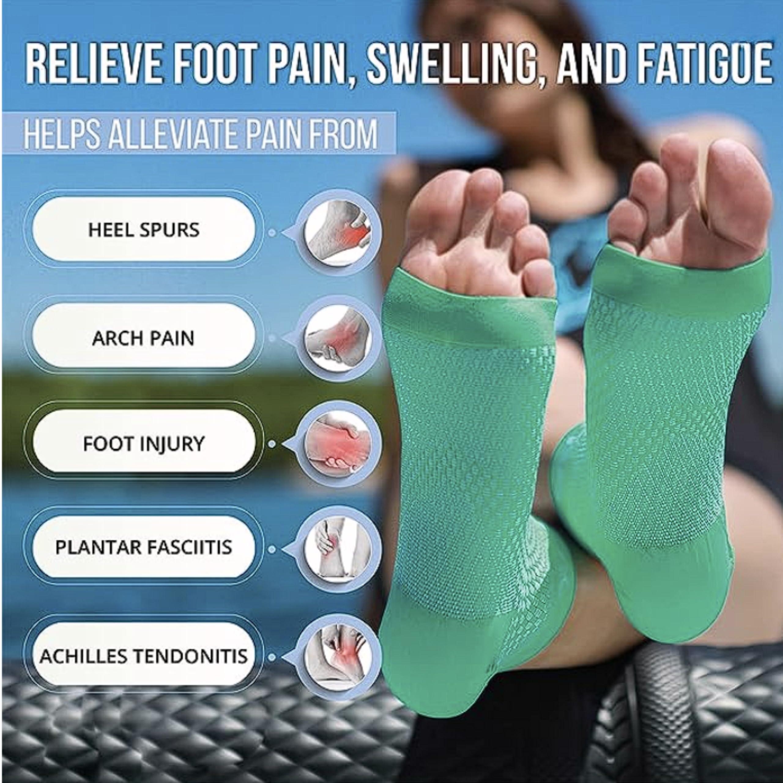 eco SYNC Compression Socks Open Toe | Nano Socks Unisex Neuropathy | Ecosync | Bamboo Cotton Compression Socks Women | Grey | Plantar Fasciitis | Arch Support | Foot & Ankle Swelling | Heel Pain | Injury Recovery