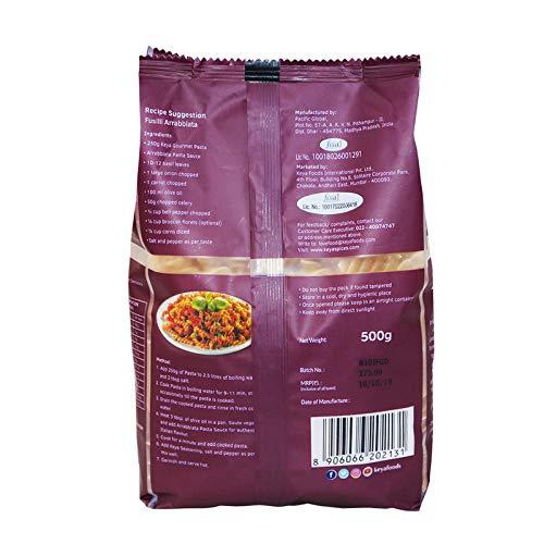 KEYA Keya 100% Durum Wheat Pasta Combo, Fusilli Pasta 500gm, Chifferi Rigati Pasta, Elbow 500gm, Pack 2