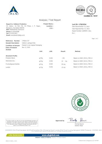 VELBIOM Velbiom Lactogut Kidz Probiotics Powder For Kids Easy To Consume Probiotics For Children Gut Health, Overall Wellness and Immunity Vegan Clinically Proven - Pack 2