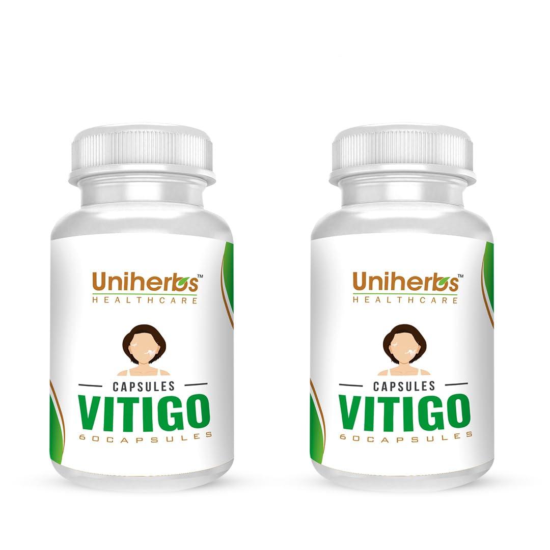 Uniherbs Uniherbs Vitigo Capsule For White Patches, Discolouration, Repigmentation Ayurvedic Medicine For Men and Women,(60 Capsule) (1)