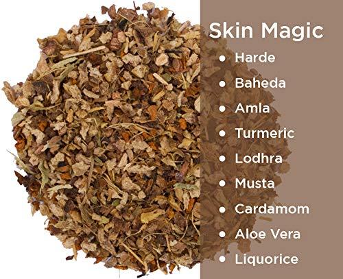 the tea trove The Tea Trove Skin Magic Herbal Tea with Loose Tea Filter | Helps Skin Detox for Rich Clear Glowing Skin | Steep as Hot Skin Detox Tea or Iced Antioxidant Acne Drink | Caffeine Free (50gms, 25 Cups)