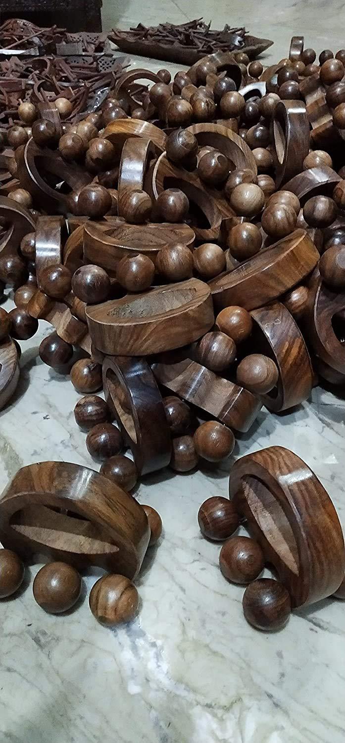 Happie Shopping Happie Shopping Wooden Back Massager Back Pain Relief Body Massager Of 6 Massage Roller (Size 5 Inch)