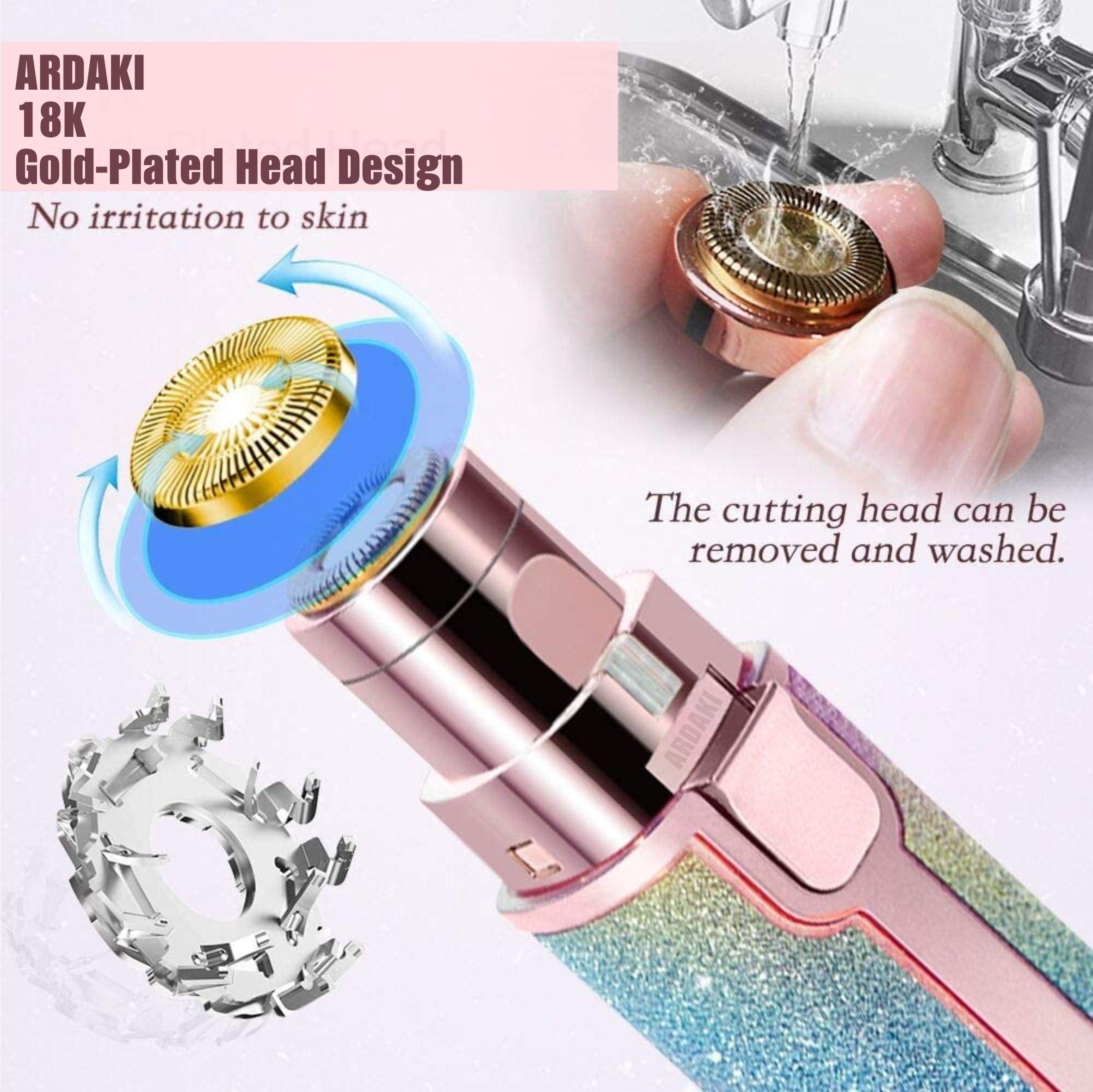 ARDAKI ARDAKI Rechargeable 2-in-1 Multi Trimmer For Women, Multipurpose Hair Remover for Women, Face, Leg, Eyebrow, Underarms, Bikini Trimmer With Changeable Heads Epilator with Light