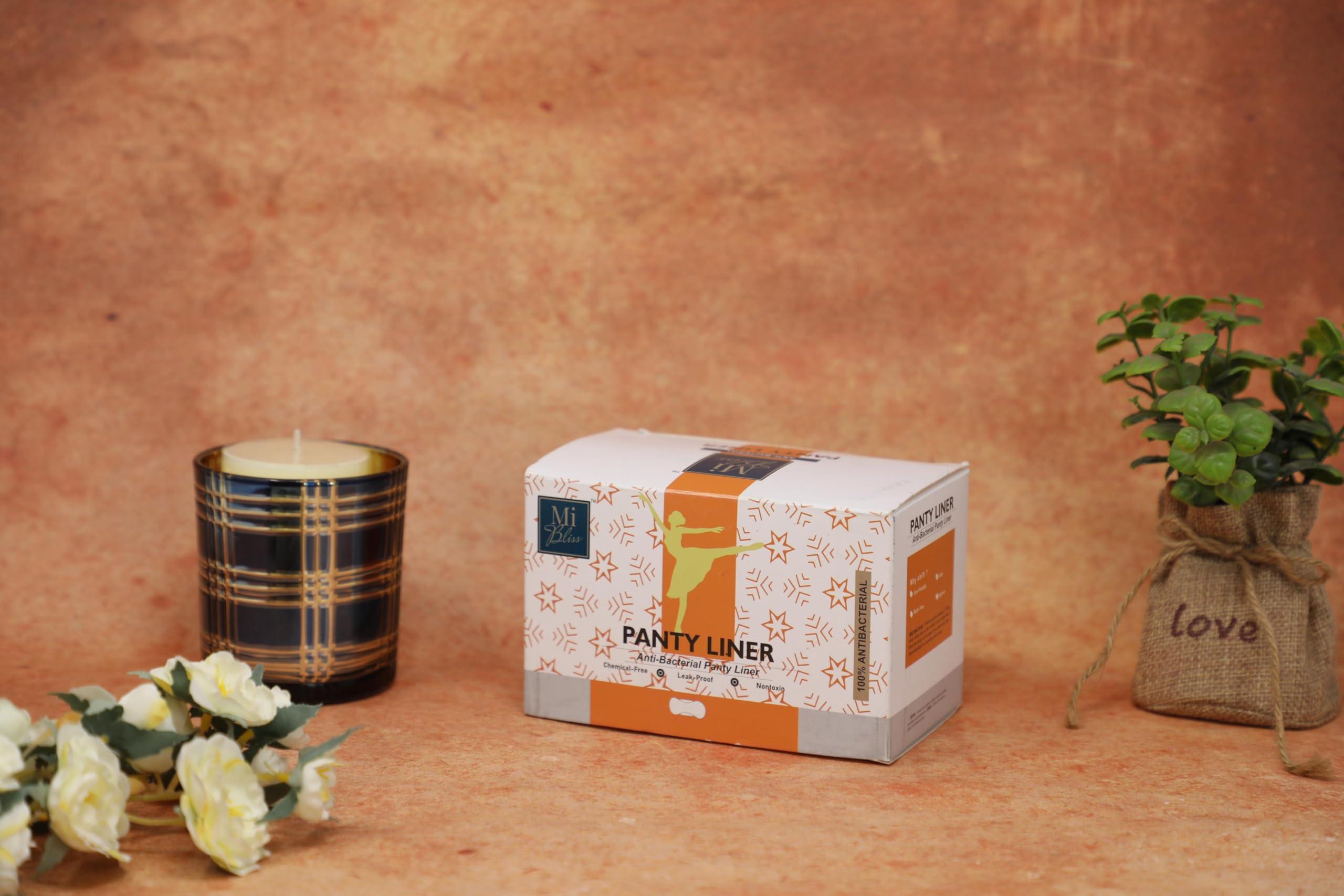 MII BLISS MI BLISS Anti-Bacterial Panty Liner for Women for Daily use | Rash Free | Perfect for white discharge, spotting and last day of period |100% Organic Cotton Panty Liner for women | Ultra Soft | Infection Safe |Safe for regular use