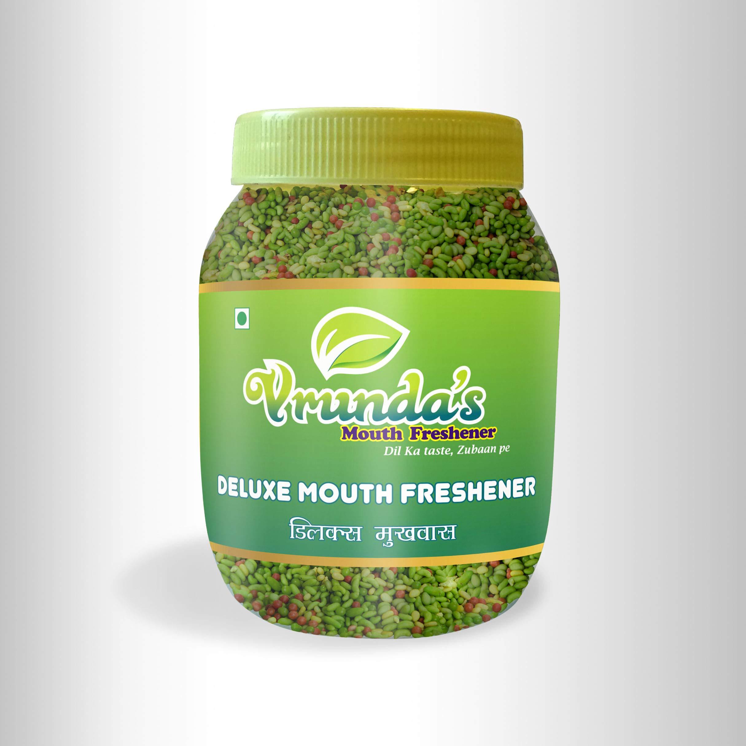 Vrunda's Vrunda's Green Mukhwas / Deluxe Mouth Freshener 650 Gm [Indian Mouthfreshner,Natural Badishep ,Healthy Fennel Seeds,Roasted Saunf,Digestive Aniseed ,Mix variyali, After Meal Mukhwas]