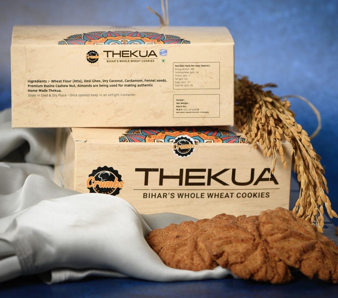 Generic CRUMBS Special Desi Ghee Thekua | Bihari Traditional Healthy Snack Pure Wheat f;our Thekua, Hand Crafted Crisp Crunchy Cookies | 400g