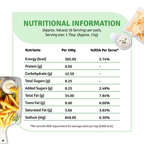 VEEBA Veeba Eggless Mayonnaise (250g) I Veg Mayonnaise I 100% Vegetarian Mayo I Extra Creamy and Delicious I Rich and thick texture I Dip, Spread and Dunk