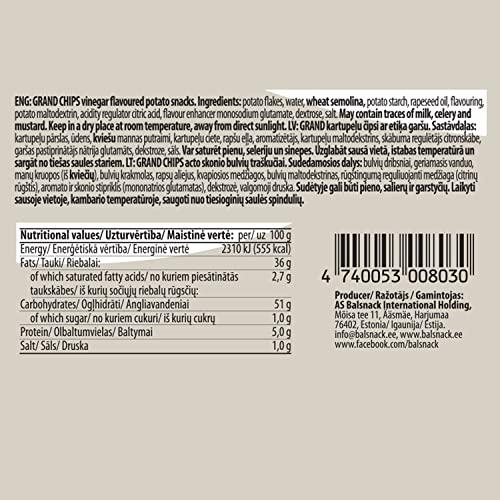 Bal Snack Bal Snack Grand Long Potato Chips | Crispy & Crunchy Snack Food for Movies, Games & More (Vinegar, Pack of 3, 60g Each)