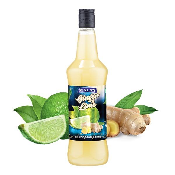 Mala's Mala\'s Lime Cordial Drink 750Ml Bottle, Ginger, 750 Gram, No Preservatives
