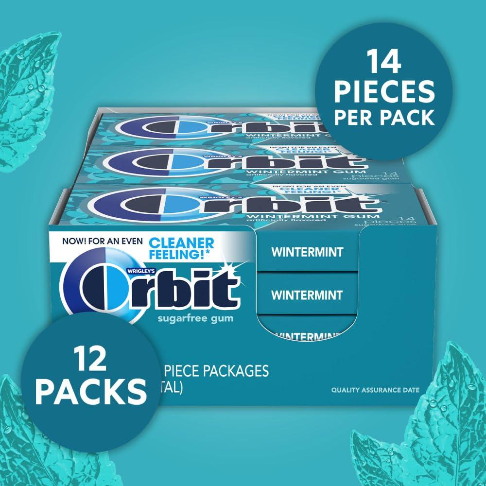 Orbit Orbit Wintermint Gum 14 Pieces Pack of 12, 12 X 33 g