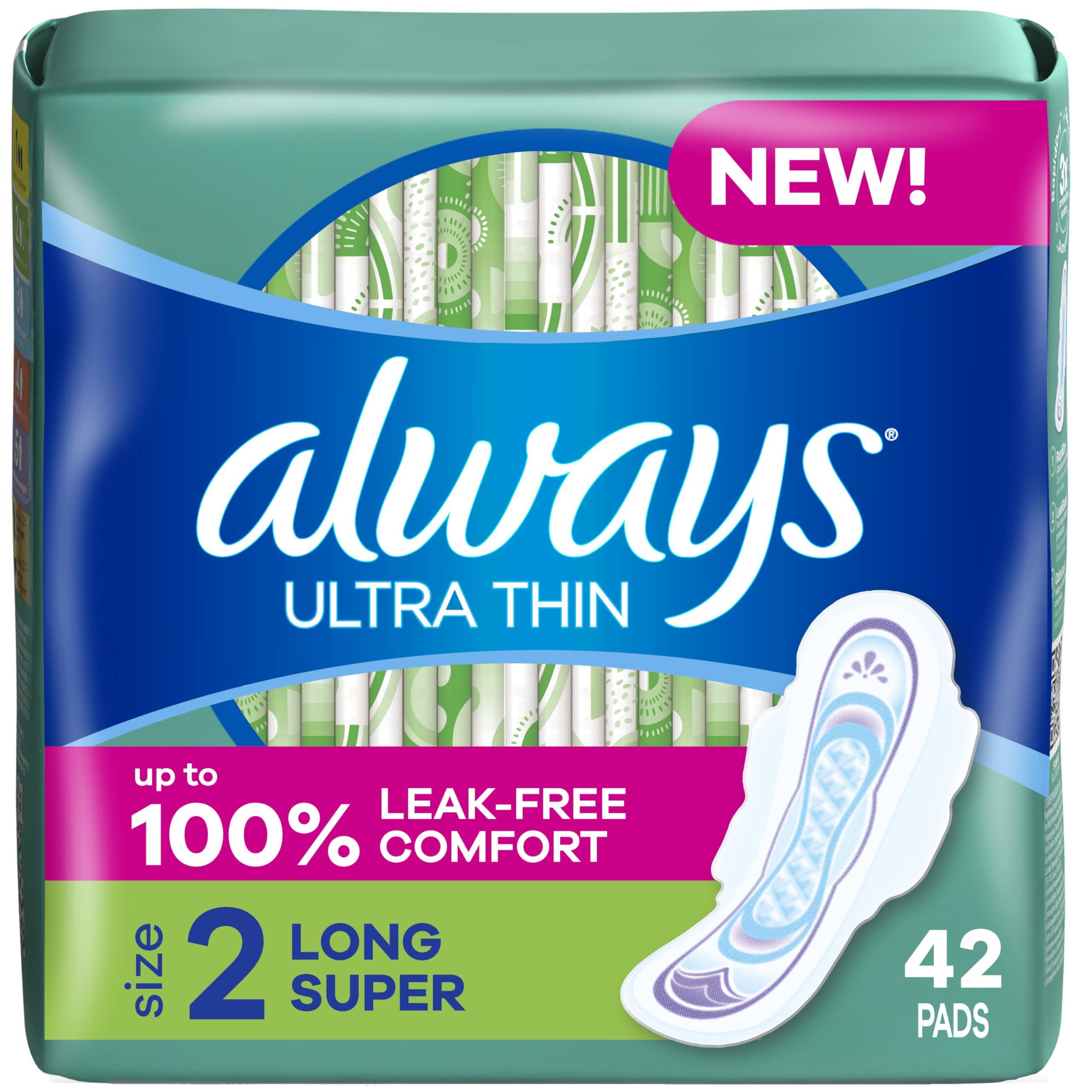 Always Always Ultra Thin Pads Super W/Flexi-Wings Unscented 42 Count