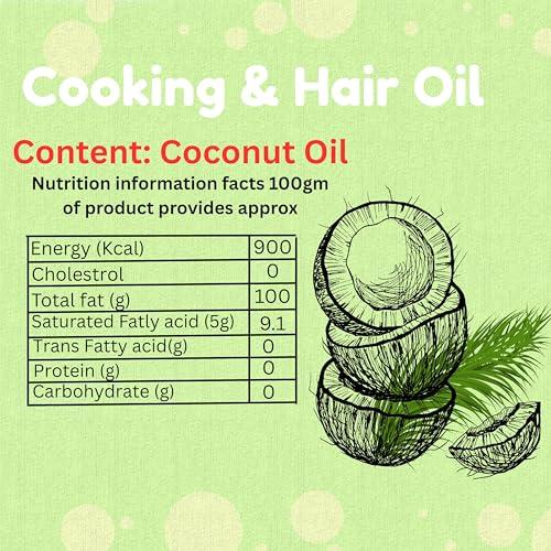 Kerala Oil Mills Kerala Oil Mills Coconut Oil [Cooking & Hair Oil] 100% Natural 1000 ml