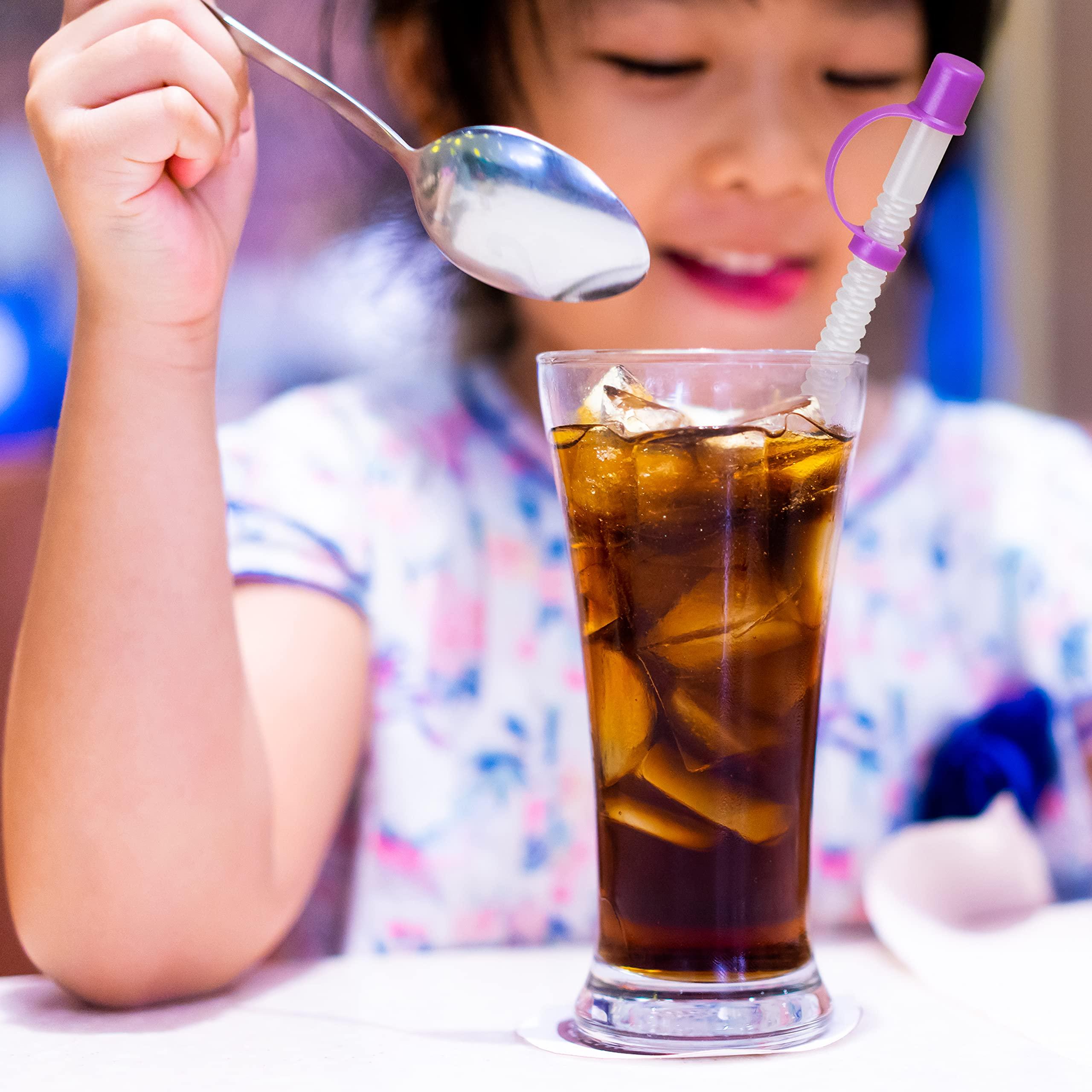 Diximus Bendable Straws with Straw Covers Cap - 11 inch Long Flexible Straws - Bendy Drinking Straws Reusable with Covers Cap Assorted Colors - 14 Pack