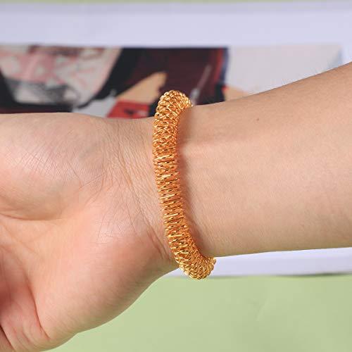 Artibetter Artibetter Acupressure Bracelet Acupressure Rings Finger Massage Ring for Kids Teens Adults Sport (Golden)