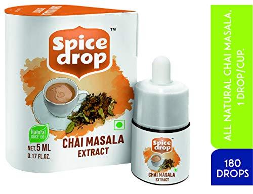 Spice Drop Spice Drop Chai Masala Tea Combo | Natural Extract of Ginger (Adrak), Tea Masala (Chai Masala) and Cardamom (Elaichi) | Food, Beverages and Dessert |1 Bottle 180 Drops (5 ML x 3 Packs)