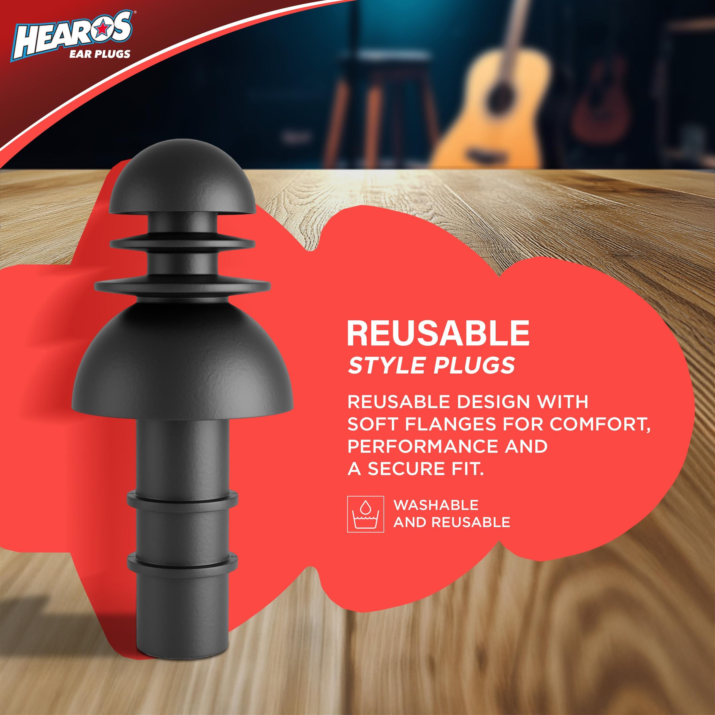 HEAROS Hearos Earplugs Rock \'n Roll Series with Free Case 1-Pair Foam