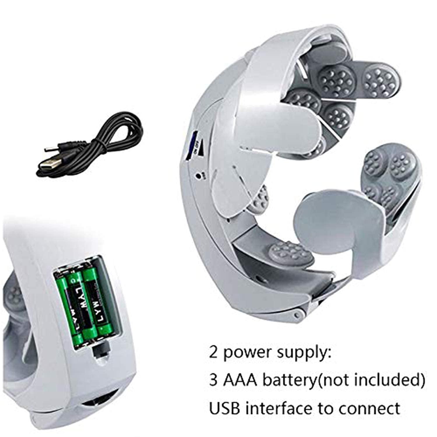 Dweezhet Dweezhet Electric Head Massager Brain Relax Easy Acupuncture Points Therapy, for Stress Relief Prevent Hair Loss Head Relaxing Massage, White