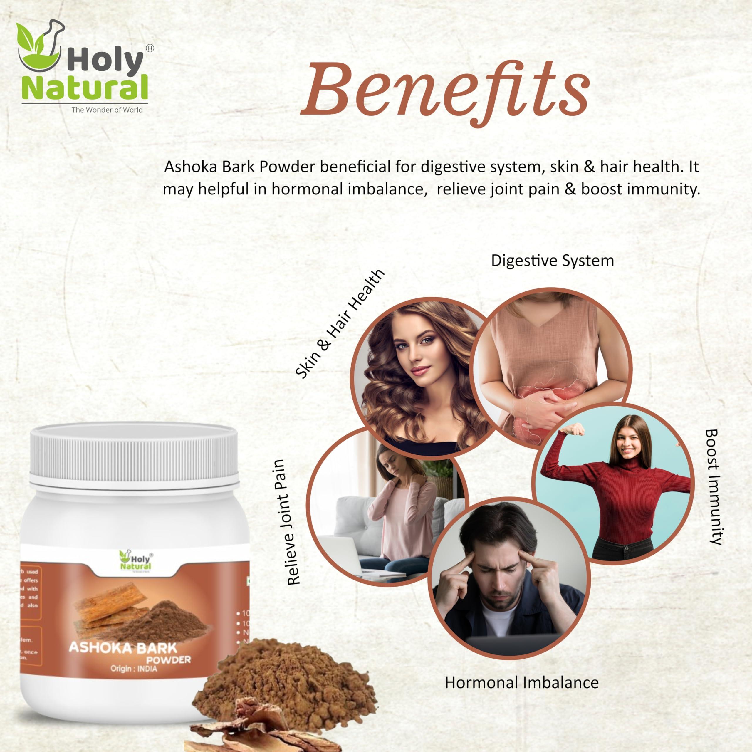 Holy Natural - The Wonder of World Holy Natural Ashoka Bark Powder - 250 GM | Ashok Chaal (Saraca Indica) Powder