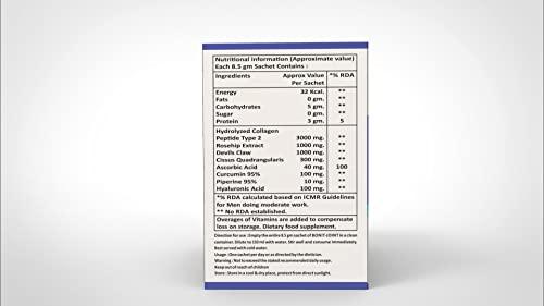 S G WELNESS S G Welness Bonit-Joint | Joint Support Supplement for Flexibility and Mobility | Joint Pain Relief Supplement with Jal Jeera Flavor | Suitable for Men & Women - Pack of 15 Sachet