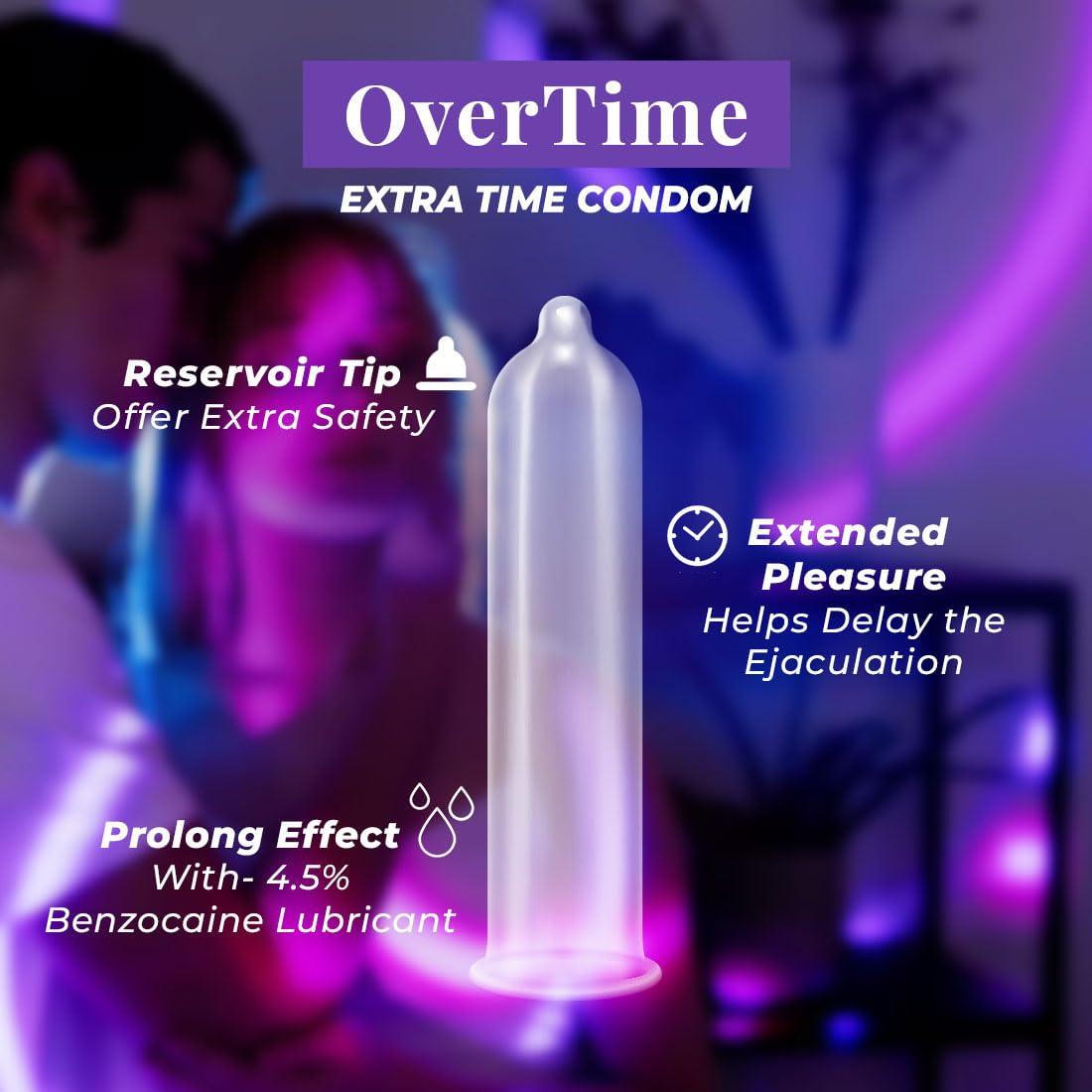 NOTTY BOY NOTTY BOY Overtime Extra Delay Condoms For Men -Pack Of 9, 90 Pieces | Longer Duration, Long Lasting | Performance Enhancing and Standard Fit, Natural Rubber Latex