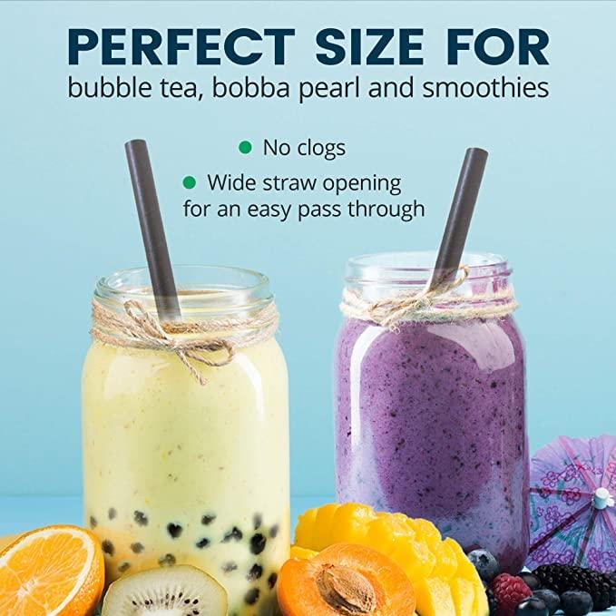 VARADAA Extra Wide Paper Smoothie, Boba Straws - 10 mm Wide Biodegradable Straws for Bubble Tea (A Pack of 1000)