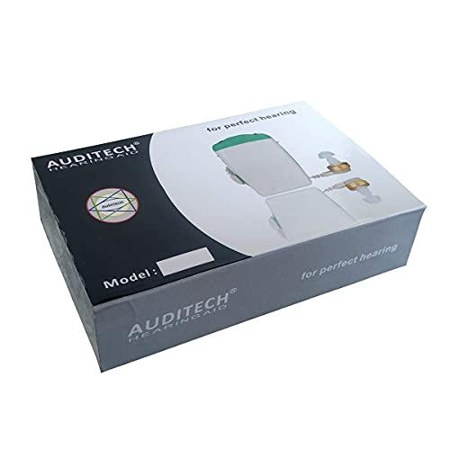 AUDITECH AUDITECH White Pocket Ear Machine Hearing for Old Age, Ear Hearing Machine/Hearing Amplifier Aid, Superior Quality Sound Enhancement In The Ear Wired Hearing Aid F 16 (With 2 Pin Extra Wire)