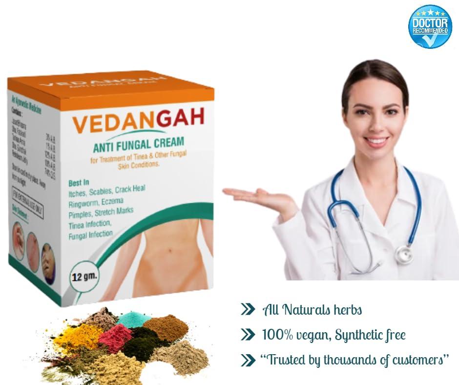 VEDANGAH VEDANGAH Anti Fungal Cream | Anti-Itching Skin Cream | Eczema | Psoriasis | Ringworm Cream 12Gm Pack Of 2