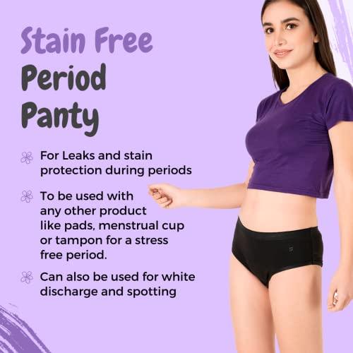 SochGreen SochGreen Organic Cotton Reusable, Washable, Leak Proof, Stain Free & White Discharge Panty- Use with Pad or Cup or Sanitary Napkin- Hipster (1 pc, 3XL)