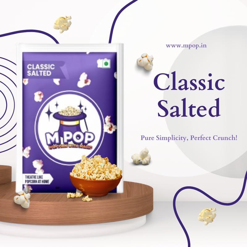 M POP M POP Classic Salted Instant Popcorn with Magic | Theatre Like Popcorn at Home (70g, Pack of 10)