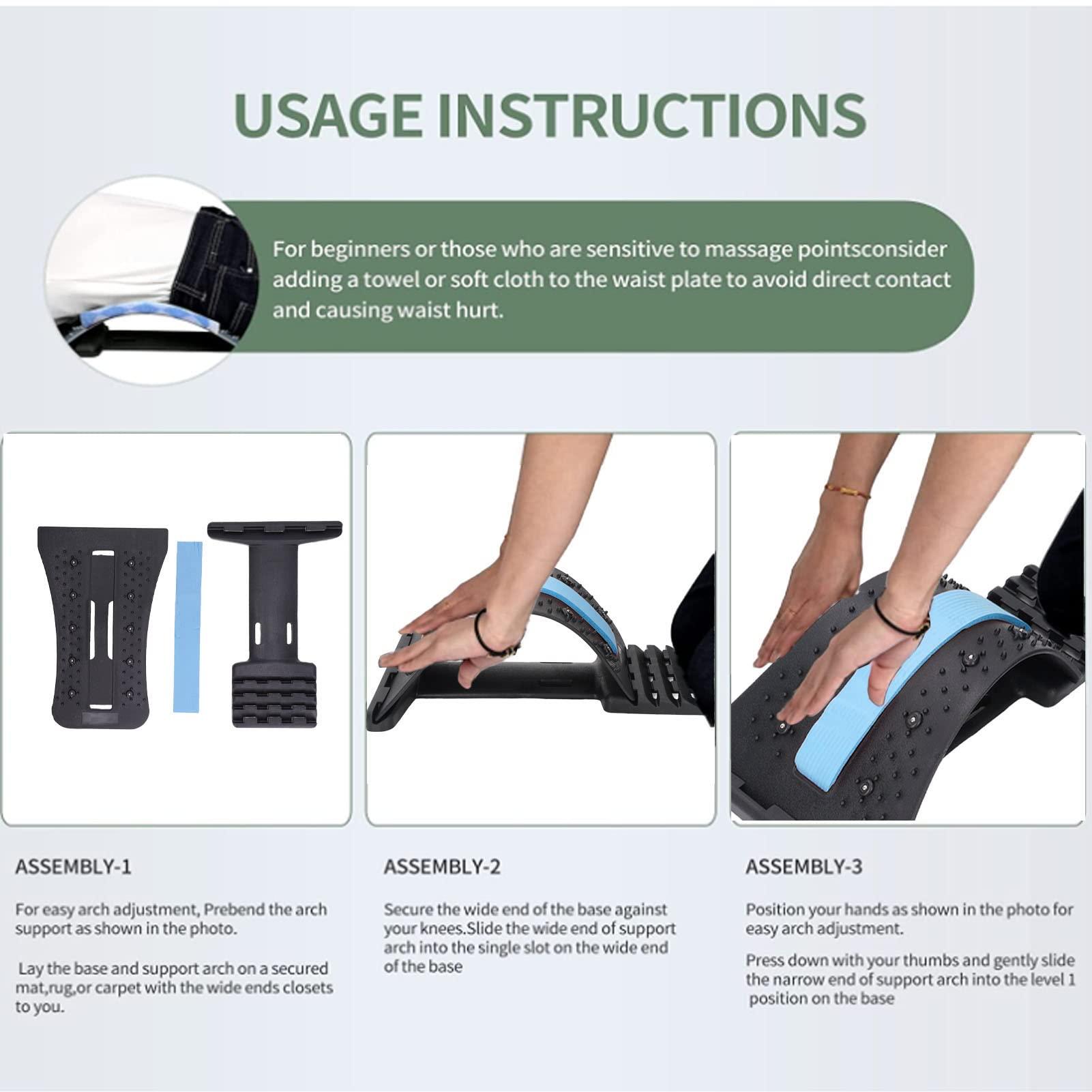 Huleo Back Stretcher, Lightweight Multi-Function Acupuncture Rod Promote Blood Circulation for Back Massagers Blue and Black