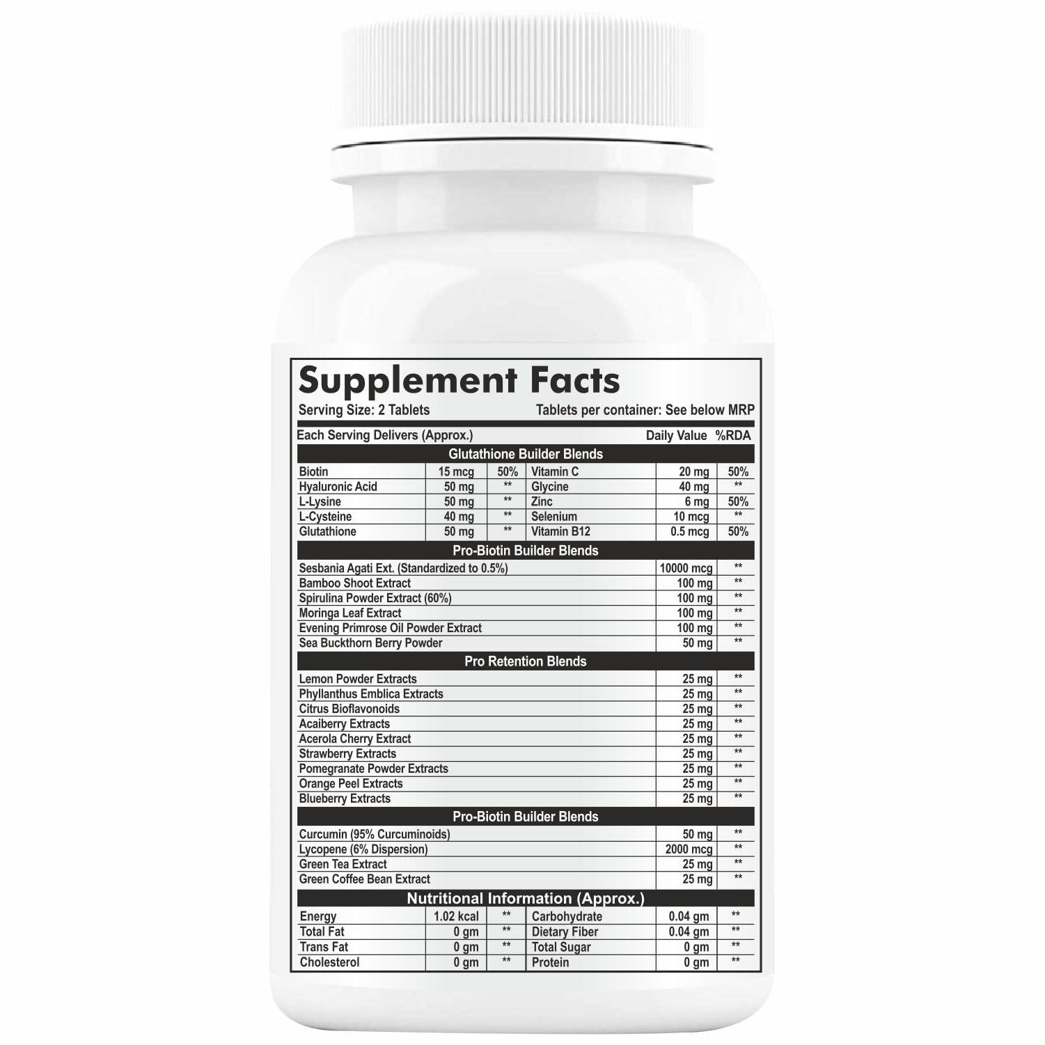 GOA NUTRITIONS GOA NUTRITIONS Biotin Tablets For Hair Growth With Vitamins E, C Plus 10000mcg Sesbania Supplements Advanced DHT Blocker Dandruff, Hair fall Control Supplement For Men & Women-60 Tablet (Pack 1)