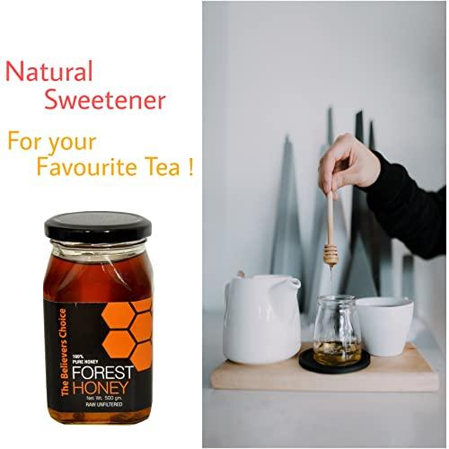 The Believers Choice The Believers Choice Raw Organic Forest Honey, Wild, Unprocessed, Unheated, Non Pasteurized, Original Honey 100% Pure and Natural, Collected from Deep Forest , 500 Gram jar