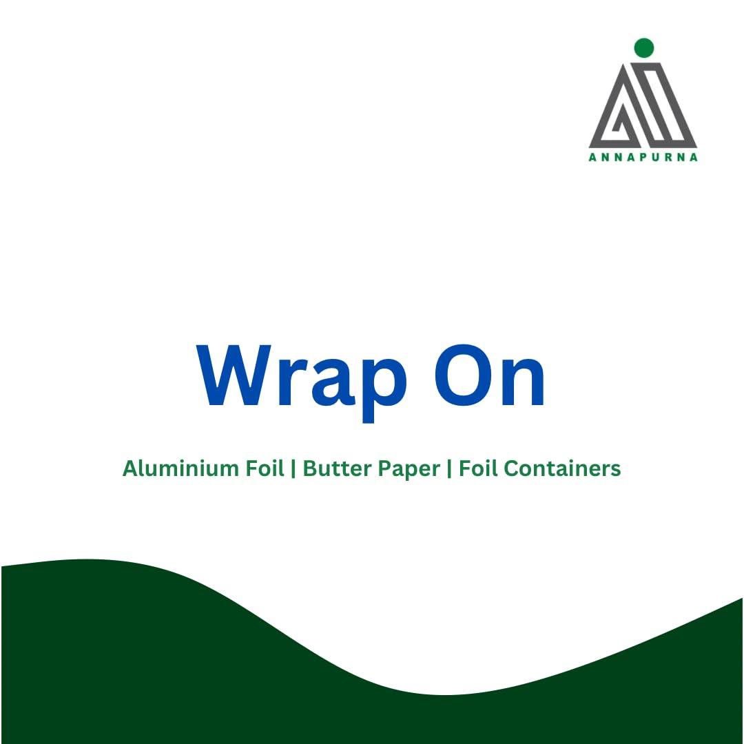 Wrap On Wrap On Aluminium Foil Paper 1 kg 18 Micron Roll for Food Packing with Cutter, Heavy Duty Foil Paper for Food Wrap Roll 1kg, Silver Aluminum Foil Wrap Paper Roll for Roti Kitchen (Pack of 1).