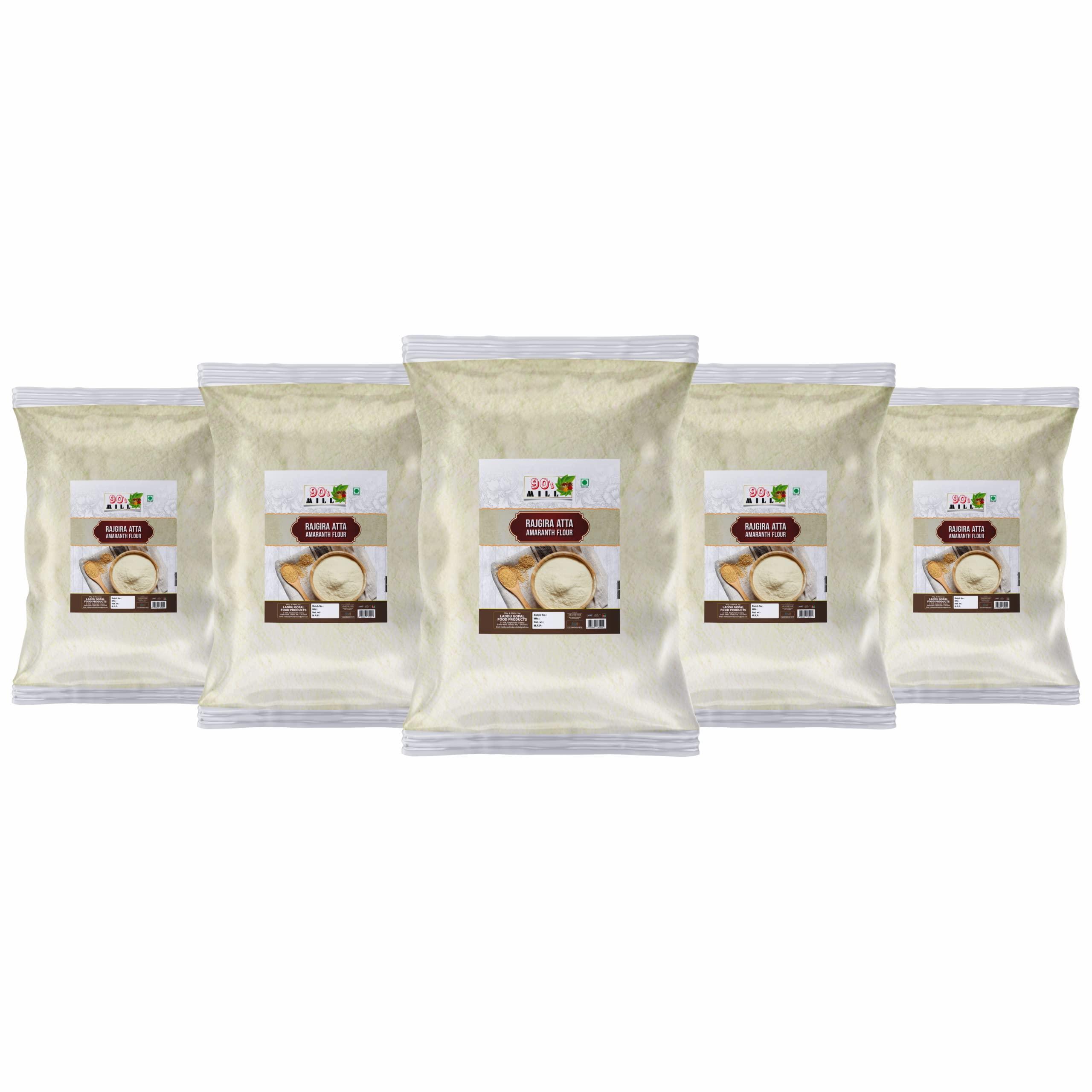 90\'s MILL Rajgira Atta/Flour \"King Of Seeds\" Ramdana Seed Atta/Flour Chola Flour Atta-1200g(240g*5Pkt)