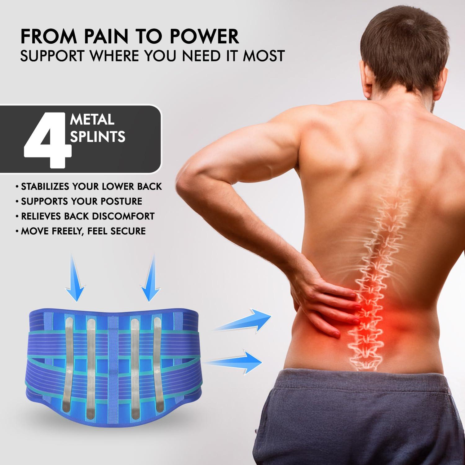 Flamingo Flamingo Premium Lumbar Sacro Support (L.S.Belt), Blue (L)