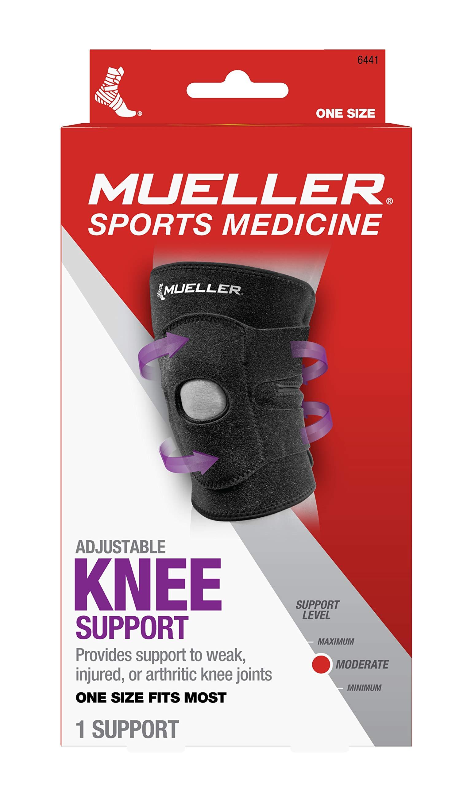 MUELLER MUELLER Neoprene Sport Care Adjustable Compression Knee Support Brace (Black, One Size)