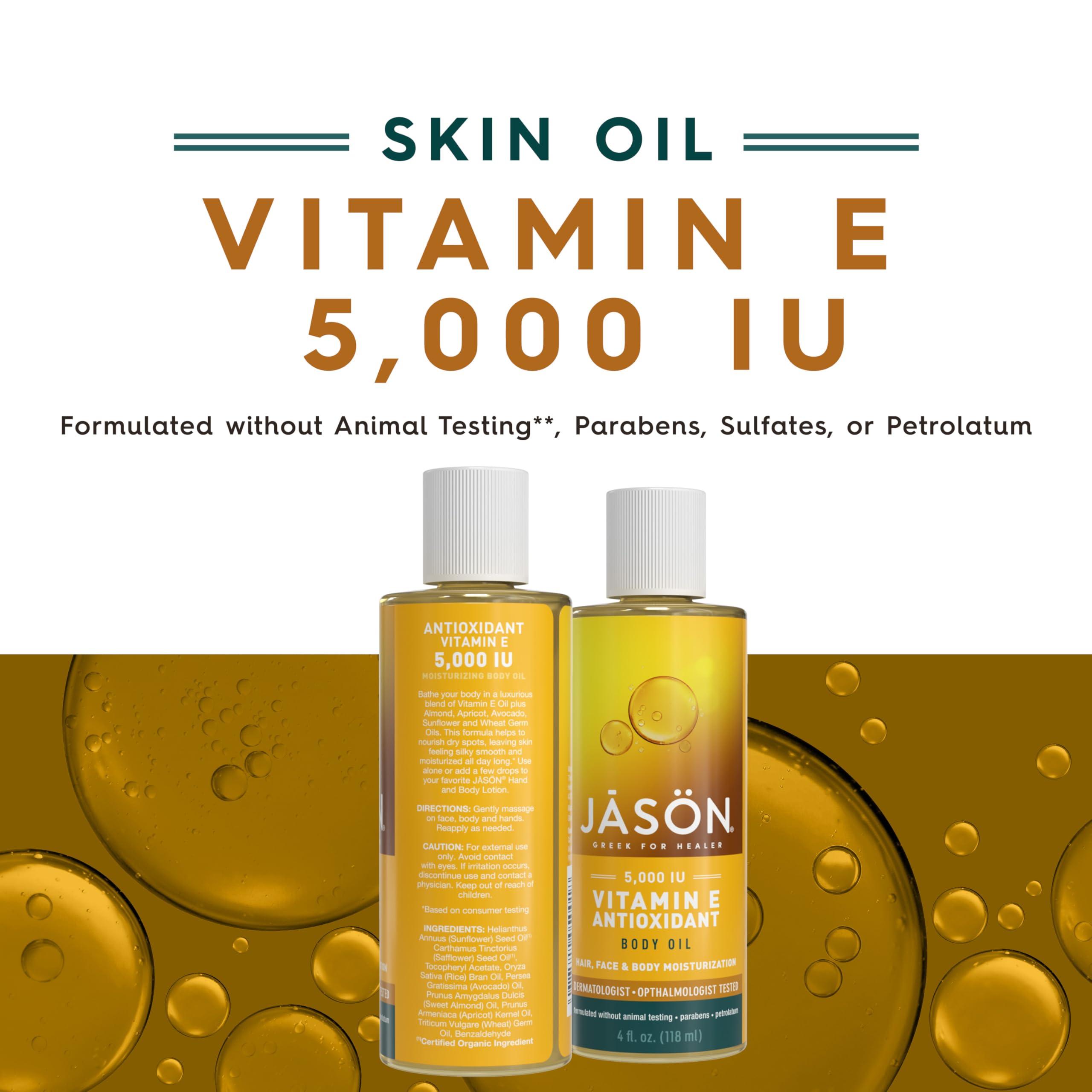 JASON JASON Vitamin E 5,000 IU All Over Body Nourishment Oil, 4 Fl Oz (Packaging May Vary)