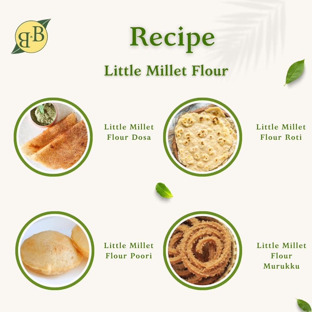 B&B Organics B&B Organics Little Millet Flour (5 kg)/Certified Organic/Saamai Mavu/Soaked & Grinded
