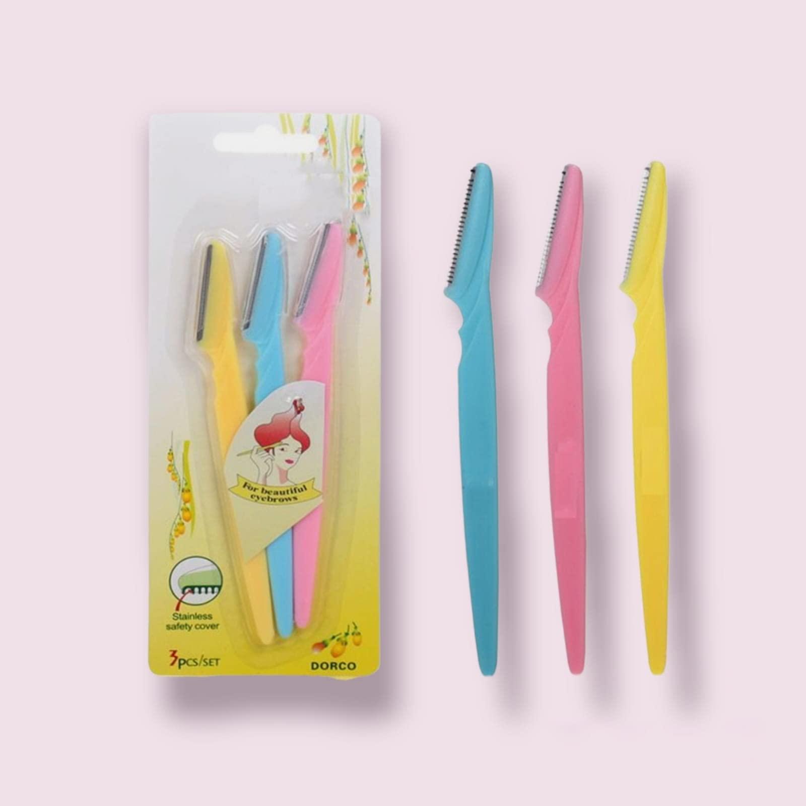 Generic TRILOKA Face & Eybrow Razor Trimmer for Womens & Girls Pack of 3 Reusable Easy to Clean for Touch Up