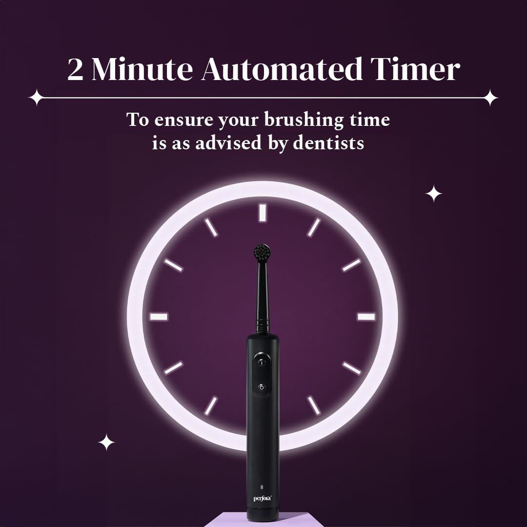 Perfora Perfora PRO Oscillating Electric Toothbrush | 2 Years Warranty | Electric Toothbrush Rechargeable, Electric Brush, Electric Toothbrush For Men & Women, 8800 RPM, 1 Mode, 2 min Auto Timer (Limitless Black)