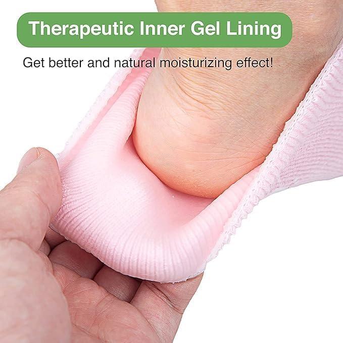 SHREE VALLV SHREE VALLAV Crack Cotton Foot Protector Moisturizing Socks with Spa Gel Heel Pain Relief Silicone Gel Pad Heel Protector Socks with Spa Botanical for Men and Women Cotton Socks