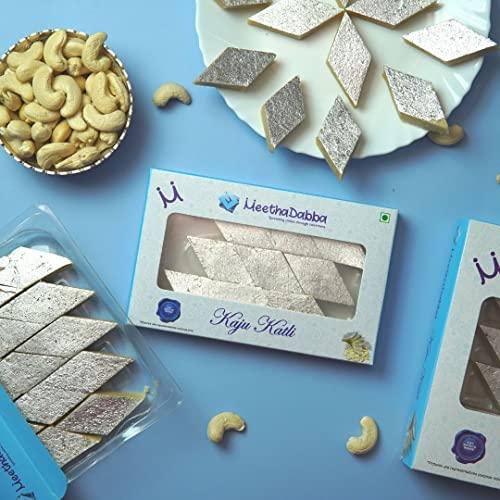 MEETHADABBA MeethaDabba Kaju Katli, Assorted Kaju Katri, Traditional Indian Sweets, Desi Mithai, 9 pcs, 100 grams